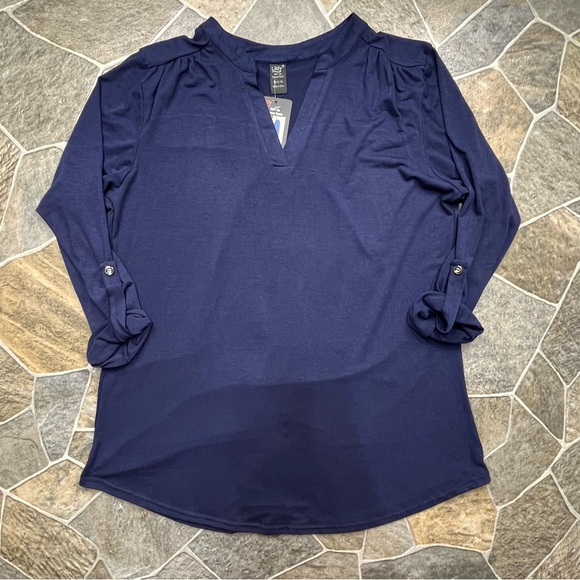 Lildy Roll Up Sleeve Tunic Top - Picture 4 of 11